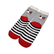 Design Cute Cartoon Cat Socks Striped Pattern Women Cotton Sock  EF8