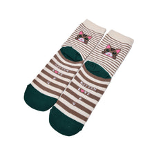 Design Cute Cartoon Cat Socks Striped Pattern Women Cotton Sock  EF8
