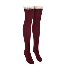 Women Lace Over Knee Leg Warmer Soft Knitting Stocking Legging Socks 5 Colors EF8