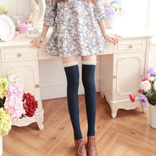 Women Lace Over Knee Leg Warmer Soft Knitting Stocking Legging Socks 5 Colors EF8