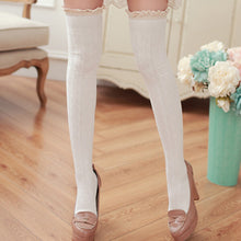 Women Lace Over Knee Leg Warmer Soft Knitting Stocking Legging Socks 5 Colors EF8