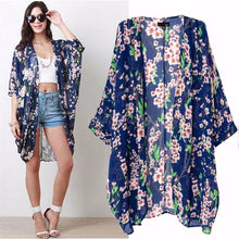 Blusas Women Flower Printed Blouse Kimono Cardigan Kimonos Vintage Femininas Casual Chiffon Blouse EF8