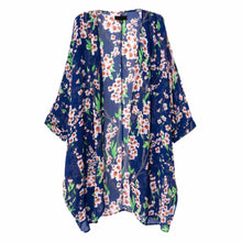 Blusas Women Flower Printed Blouse Kimono Cardigan Kimonos Vintage Femininas Casual Chiffon Blouse EF8