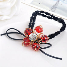 Elegant Flower Women Hair Rope Flower Scrunchy Crystal Materail Elastic Hair B  For Women Hair Accessories EF8