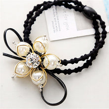 Elegant Flower Women Hair Rope Flower Scrunchy Crystal Materail Elastic Hair B  For Women Hair Accessories EF8