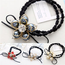 Elegant Flower Women Hair Rope Flower Scrunchy Crystal Materail Elastic Hair B  For Women Hair Accessories EF8