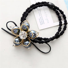 Elegant Flower Women Hair Rope Flower Scrunchy Crystal Materail Elastic Hair B  For Women Hair Accessories EF8
