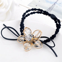 Elegant Flower Women Hair Rope Flower Scrunchy Crystal Materail Elastic Hair B  For Women Hair Accessories EF8
