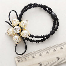 Elegant Flower Women Hair Rope Flower Scrunchy Crystal Materail Elastic Hair B  For Women Hair Accessories EF8