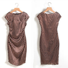 Casual Short Sleeve Bodycon Polka Dot Print Office Party Dresses Plus Size  vestidos EF8