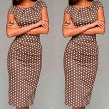 Casual Short Sleeve Bodycon Polka Dot Print Office Party Dresses Plus Size  vestidos EF8