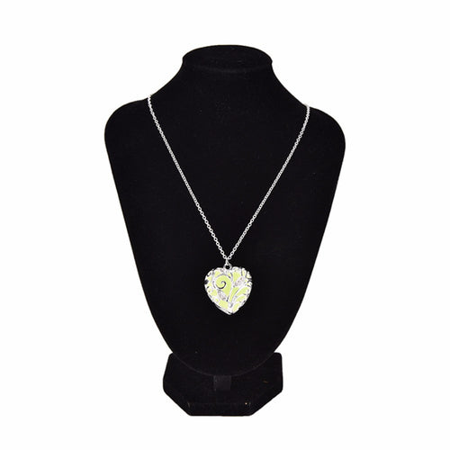 Glow In The Dark Locket Silver Hollow Glowing Stone Pendant Statement Chocker Pendants Necklace For Women EF8