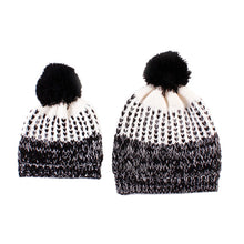 2Pcs 5 Colors Mother Baby Crochet Hats Toddler Kids Boys Girls Knitted Beanie Hat Children Adult Warm Pompon Caps EF8