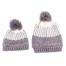 2Pcs 5 Colors Mother Baby Crochet Hats Toddler Kids Boys Girls Knitted Beanie Hat Children Adult Warm Pompon Caps EF8