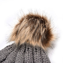 2Pcs Mother Kids Child Baby Warm Knit Beanie Pom Hat Crochet Ski Cap 6 Colors EF8