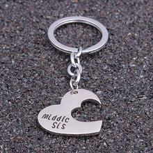 3pc Family Charm Keyring Big Middle Little Sis Sister Heart Keychains Women Girl Friends  EF8
