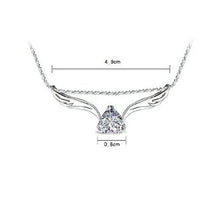 Angle Wing Heart Pendant Necklace Rhinestone Crystal Necklace Women Jewelry 2 Color EF8