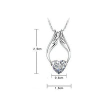 Angle Wing Heart Pendant Necklace Rhinestone Crystal Necklace Women Jewelry 2 Color EF8