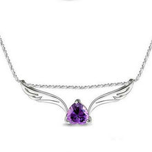 Angle Wing Heart Pendant Necklace Rhinestone Crystal Necklace Women Jewelry 2 Color EF8