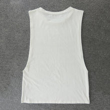 Cool Women Letter T-Shirt White Printing Sleeveless Sweatshirt O-Neck Femme Vogue T-Shirt EF8