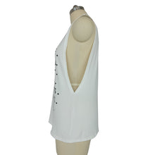 Cool Women Letter T-Shirt White Printing Sleeveless Sweatshirt O-Neck Femme Vogue T-Shirt EF8