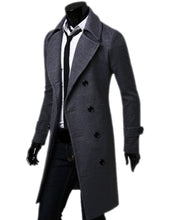 Fashion Warm Men Trench Double Breasted Overcoat Long Jackets Outwear Top EF8