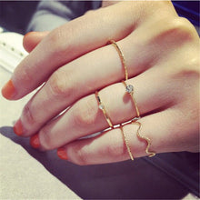 Women Rings Cute Chic Style Bright Crystal Rhinestone Midi Knuckle Finger Joint Rings 5Pcs\ EF8