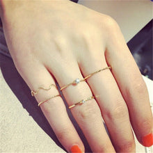 Women Rings Cute Chic Style Bright Crystal Rhinestone Midi Knuckle Finger Joint Rings 5Pcs\ EF8