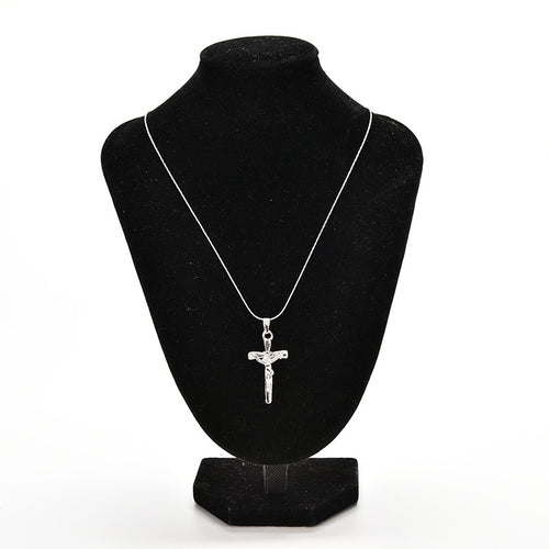Necklace Jewelry Christ Cross Silver P Jesus Crucifix Sword Pendant Necklace S EF8