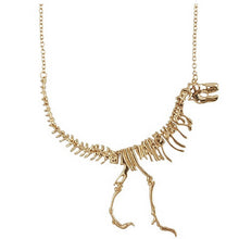 Punk Gothic Jurassic Tyrannosaurus Rex Skeleton Dinosaur Necklace Pendant Gold Silver Matt Black 3 Colors EF8