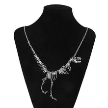 Punk Gothic Jurassic Tyrannosaurus Rex Skeleton Dinosaur Necklace Pendant Gold Silver Matt Black 3 Colors EF8