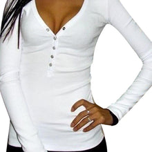 Fashion Plus Size V Neck Women Shirt Punk Long Sleeve Cropped Sexy Top Tees Women Camisetas Femininas EF8