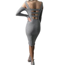 Dress Women Long Sleeve Backless Sexy Party Dresses Black B age Bodycon Dress EF8