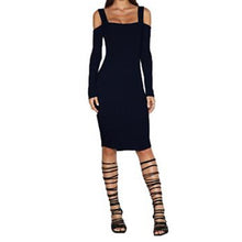Dress Women Long Sleeve Backless Sexy Party Dresses Black B age Bodycon Dress EF8