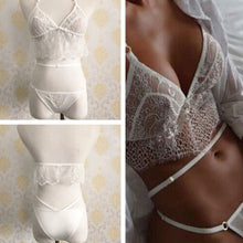 B age Sexy Wear Set Solid Underwear Retro Push Up Sexy Lace Halter Swimsuit B eau Bathing Suit White Sleepwear EF8