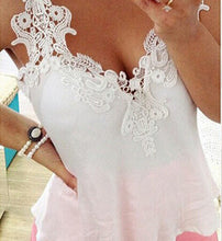 Blusas Femininas Plus Size Patchwork Shirts Women Lace Blouses Sexy Chiffon Blouse Spagetti Strap Vest Crop Tops White Black EF8