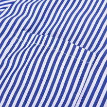 Casual Loose Long Sleeve Tops Street Femme Blusas Cotton Tops White   Blue Women Striped Shirts EF8