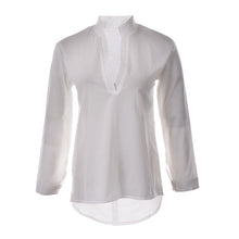 Casual White Black Women Blouse Ladies Solid Elegant V-neck Blouses Long Sleeve OL Office Shirt Plus Size EF8