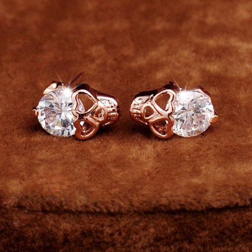 Charm Vintage Stud Earrings Women Gold Plated Skull Stud Earrings Jewery EF8