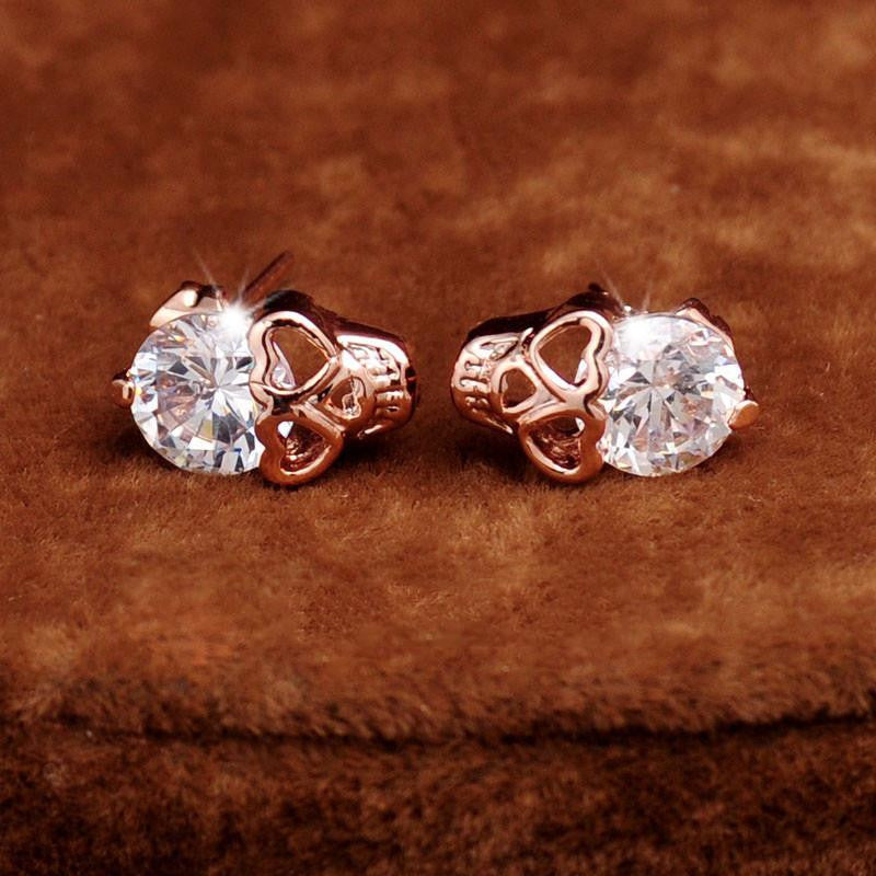 Charm Vintage Stud Earrings Women Gold Plated Skull Stud Earrings Jewery EF8