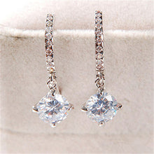 Charm Zircon Crystal Drop Earrings Chic Shining Rhinestone Dangle Earings For Women Gold Silver color EF8