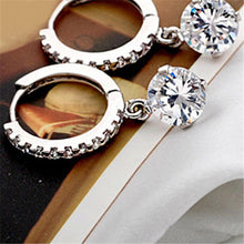Charm Zircon Crystal Drop Earrings Chic Shining Rhinestone Dangle Earings For Women Gold Silver color EF8