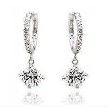 Charm Zircon Crystal Drop Earrings Chic Shining Rhinestone Dangle Earings For Women Gold Silver color EF8