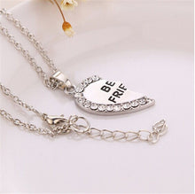 Charming Splice Heart Pendant Best Friend Letter Necklace Women Gifts Pick Jewelry Sliver Gold Color  EF8