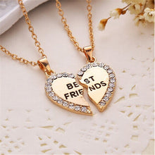 Charming Splice Heart Pendant Best Friend Letter Necklace Women Gifts Pick Jewelry Sliver Gold Color  EF8