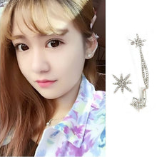 Classic Rhinestone Star Ear Cuff Trendy Personality Luxury Clip Earrings For Women Jewelry  EF8