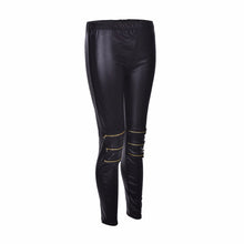 Classical Sexy Zipper Bright Stretch Leggings Pants Skinny Black EF8