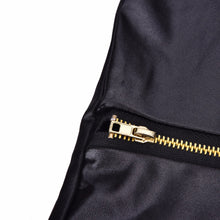 Classical Sexy Zipper Bright Stretch Leggings Pants Skinny Black EF8