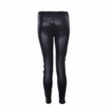 Classical Sexy Zipper Bright Stretch Leggings Pants Skinny Black EF8