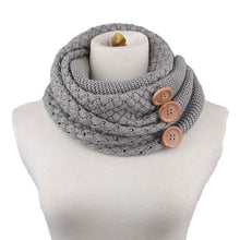 Design Fashion Scarf Women Warm Wool Blend Two Circle Cable Knit Cowl Neck Scarf Shawl cachecol EF8